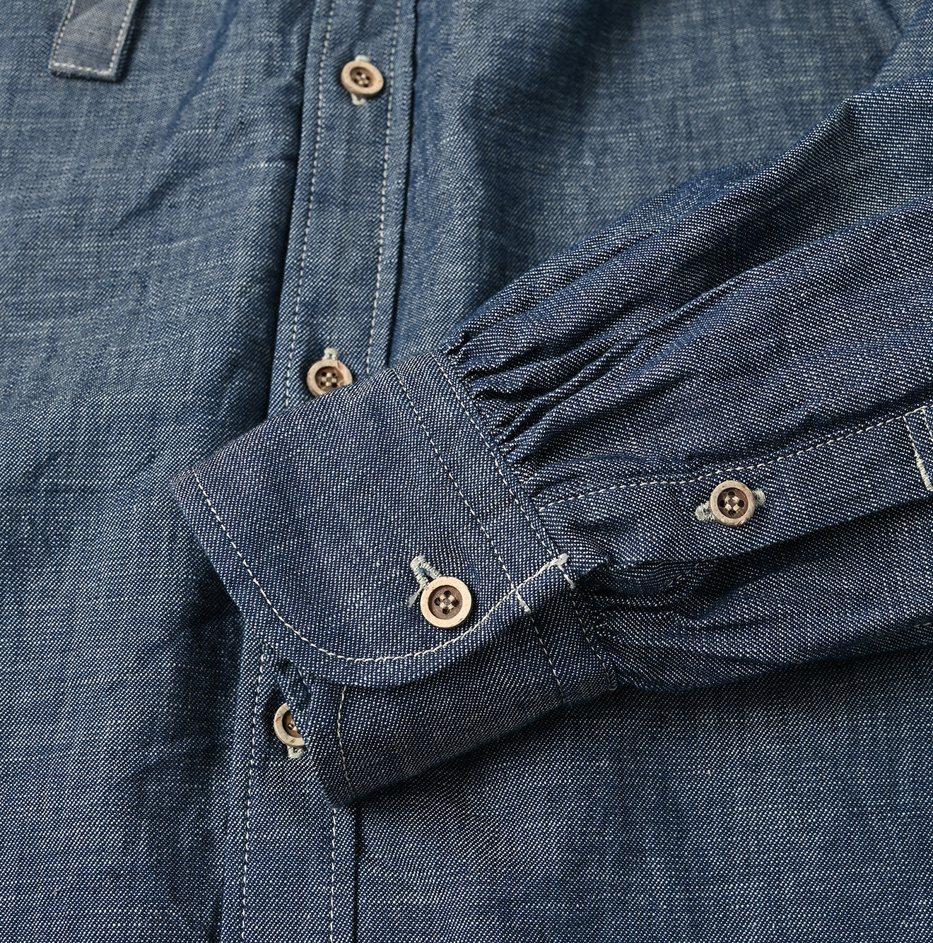 Ruri Dungaree Denim Bowtie Coupé Shirt Nou Detail
