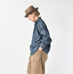 Ruri Dungaree Denim Bowtie Coupé Shirt Nou Female Model