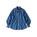 Ruri Dungaree Denim Bowtie Coupé Shirt Distressed