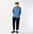 Ruri Dungaree Denim Bowtie Coupé Shirt Distressed Female Model