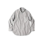 Broadcloth 908 Loafer Button Down Shirt Light Blue x Brown Stripes