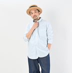 Broadcloth 908 Loafer Button Down Shirt Male Model