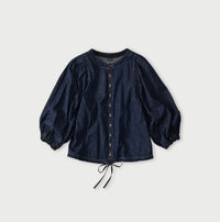 Komugi Denim Puff Blouse Nou
