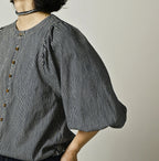 Komugi Denim Puff Blouse Nou