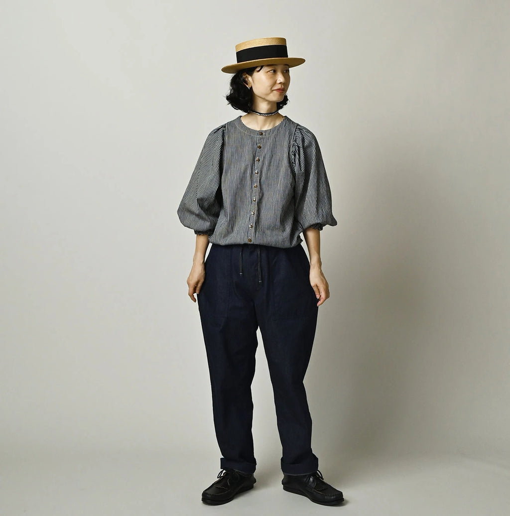 Komugi Denim Puff Blouse Nou