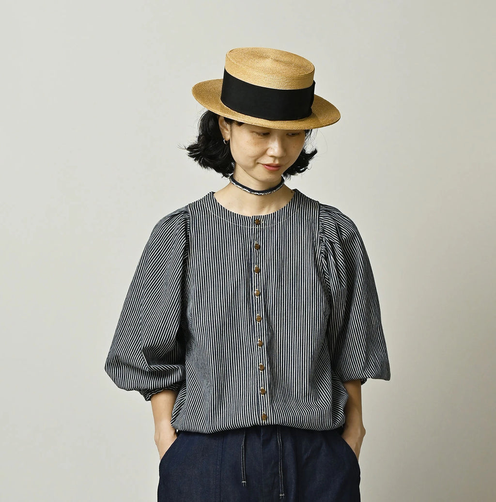 Komugi Denim Puff Blouse Nou