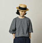 Komugi Denim Puff Blouse Nou
