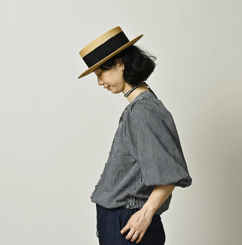 Komugi Denim Puff Blouse Nou