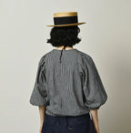 Komugi Denim Puff Blouse Nou