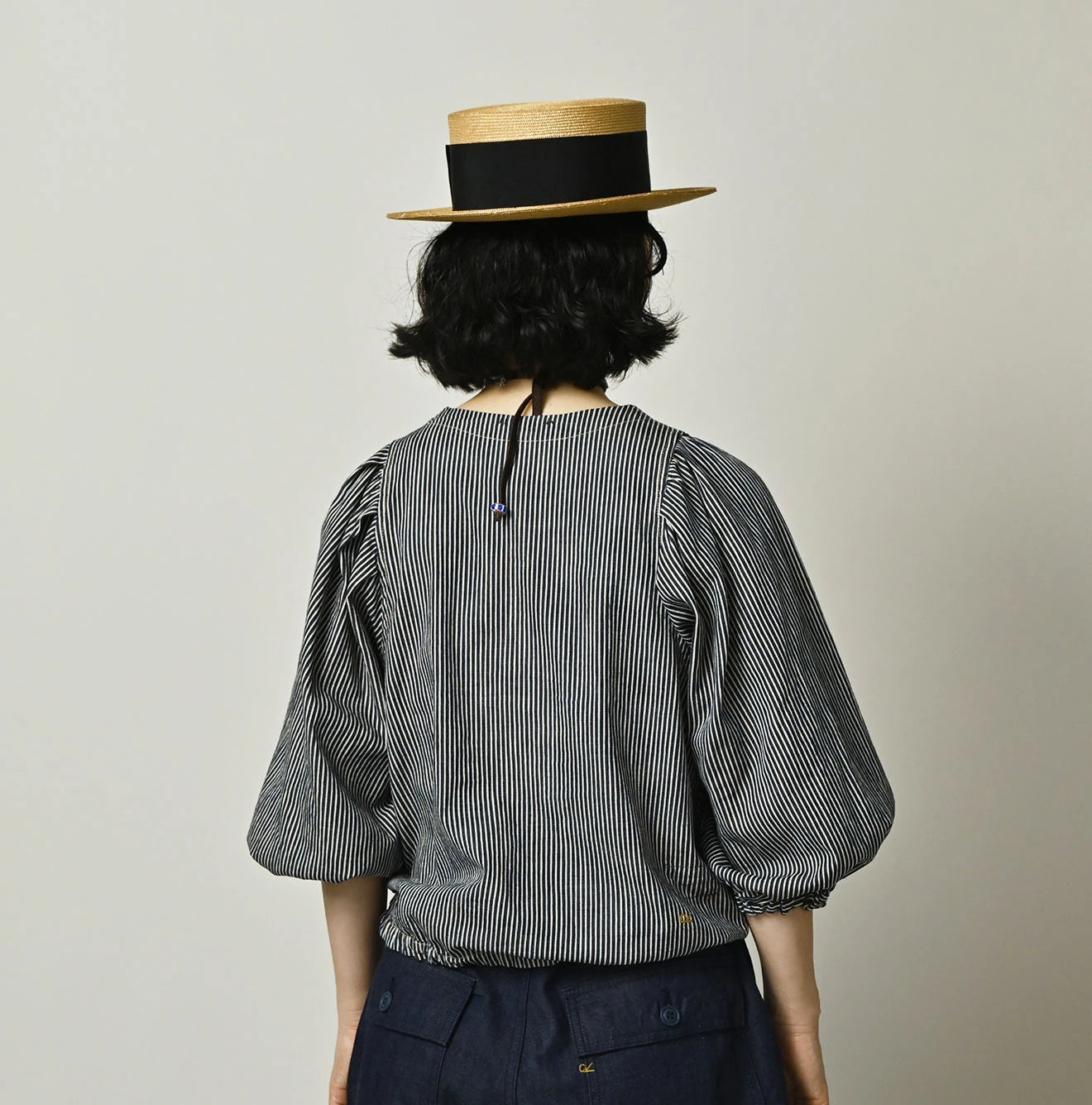 Komugi Denim Puff Blouse Nou
