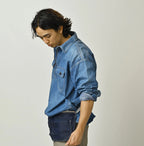 Komugi Denim 908 Yama Pull Shirt Distressed