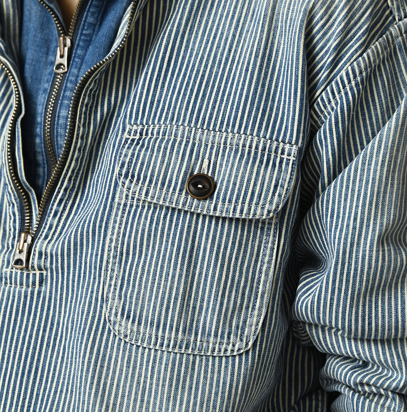 Komugi Denim 908 Yama Pull Shirt Distressed