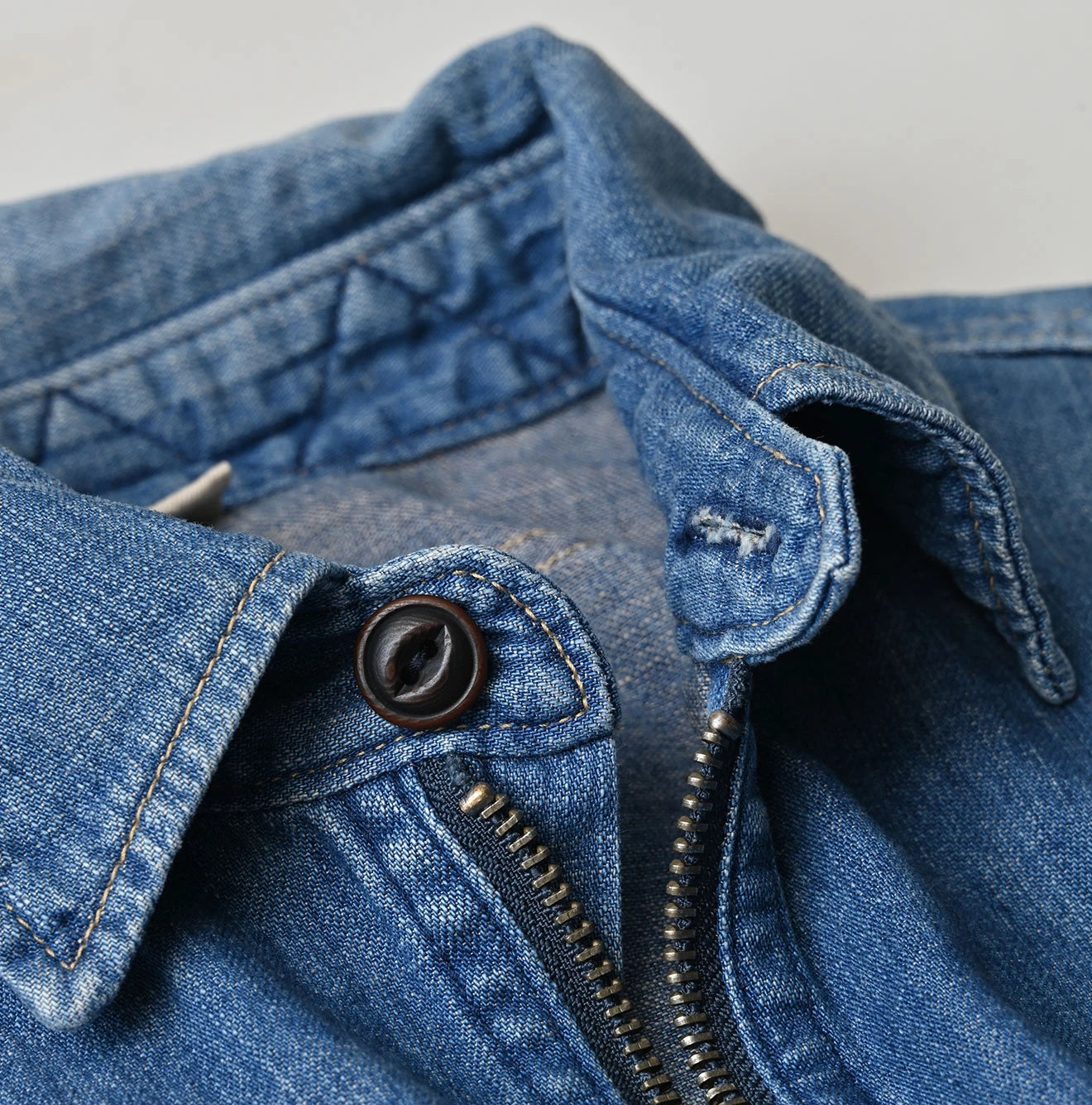 Komugi Denim 908 Yama Pull Shirt Distressed