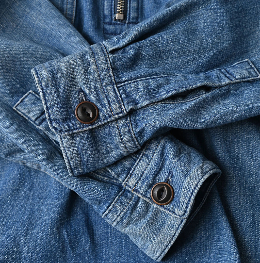 Komugi Denim 908 Yama Pull Shirt Distressed