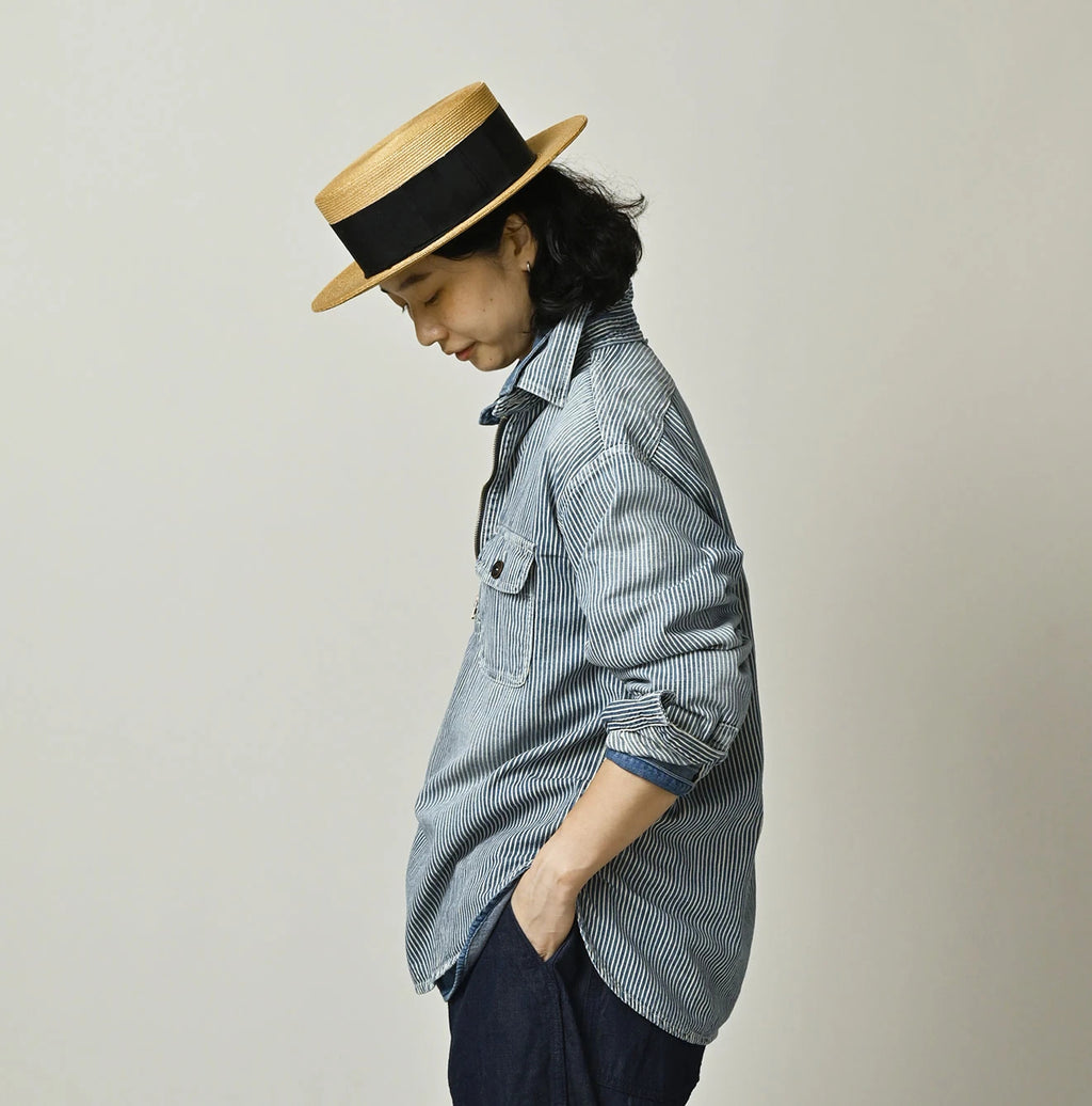 Komugi Denim 908 Yama Pull Shirt Distressed