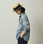 Komugi Denim 908 Yama Pull Shirt Distressed