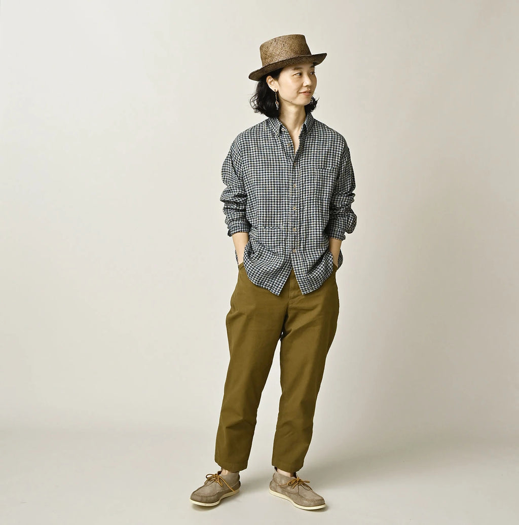 Indigo Double Woven 908 Ocean Button Down Shirt