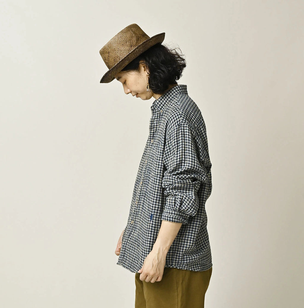 Indigo Double Woven 908 Ocean Button Down Shirt