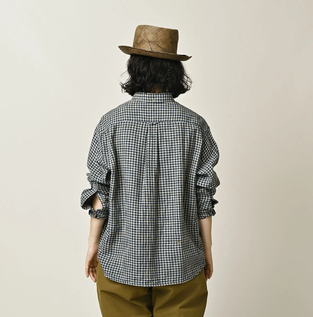 Indigo Double Woven 908 Ocean Button Down Shirt