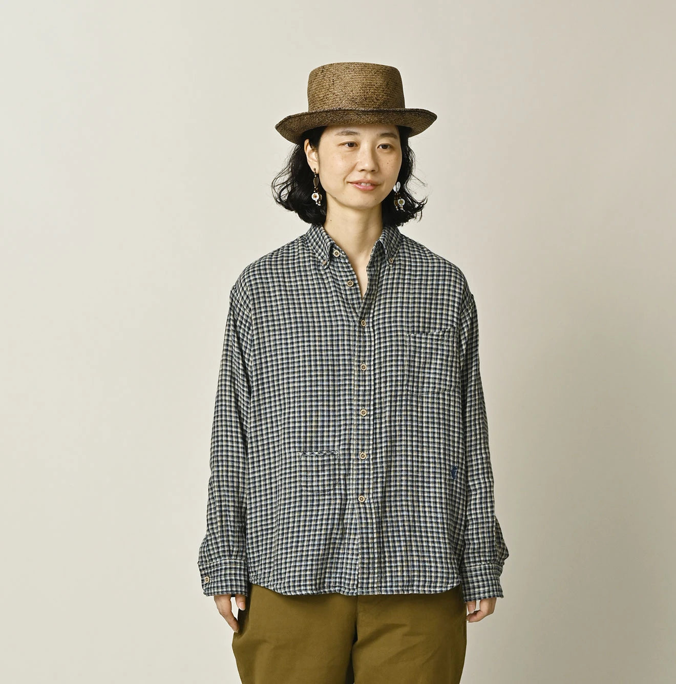 Indigo Double Woven 908 Ocean Button Down Shirt