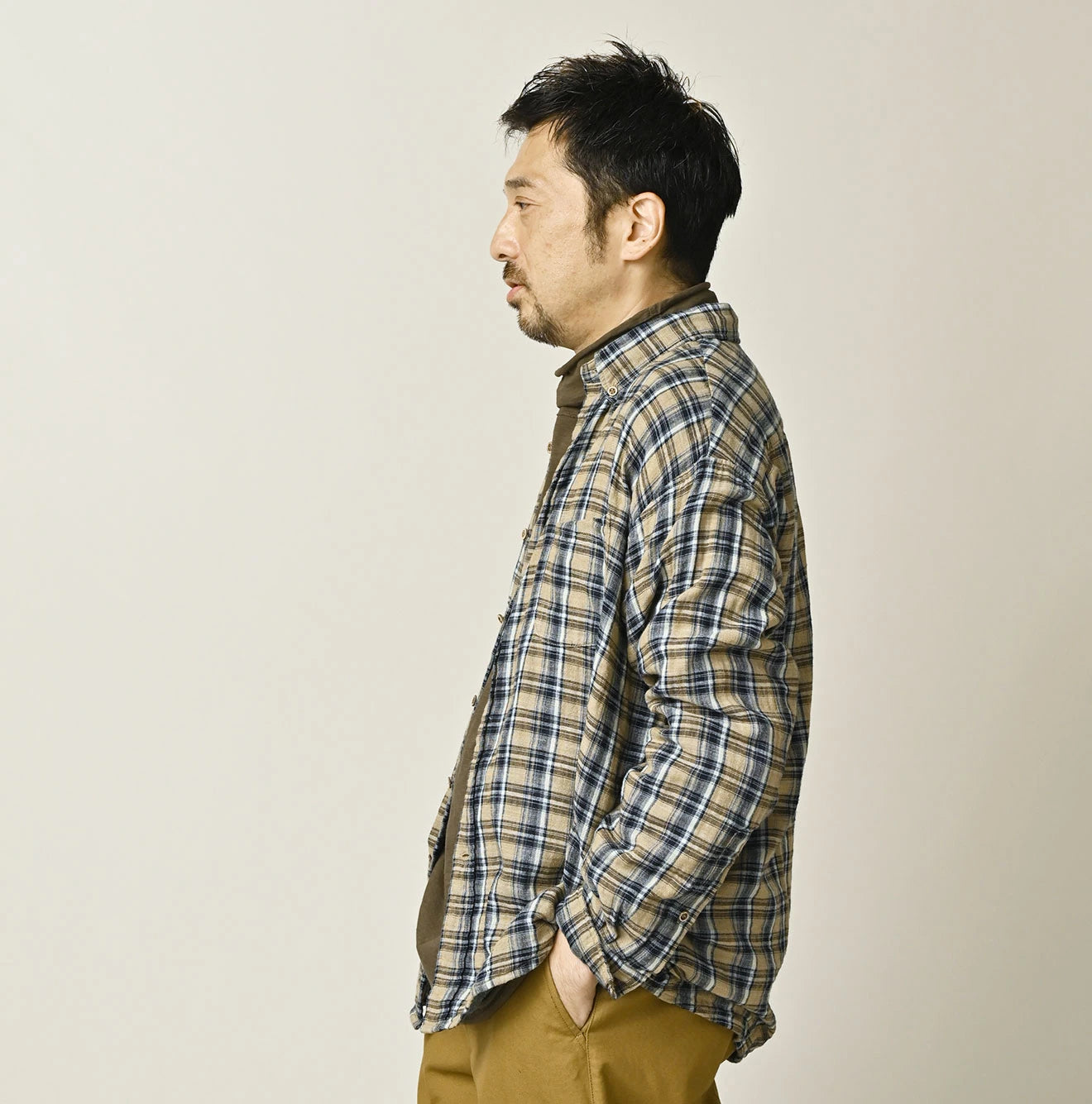 Indigo Double Woven 908 Ocean Button Down Shirt