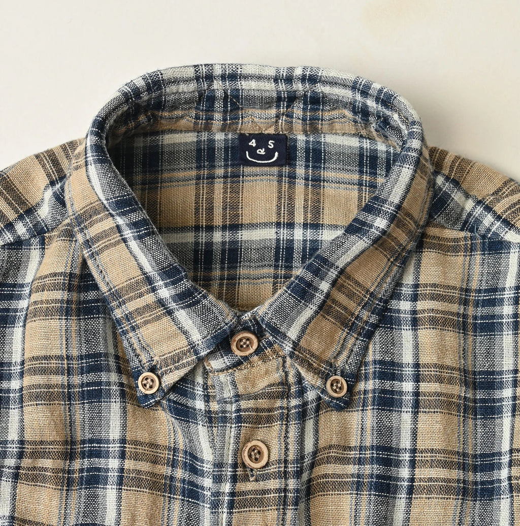 Indigo Double Woven 908 Ocean Button Down Shirt