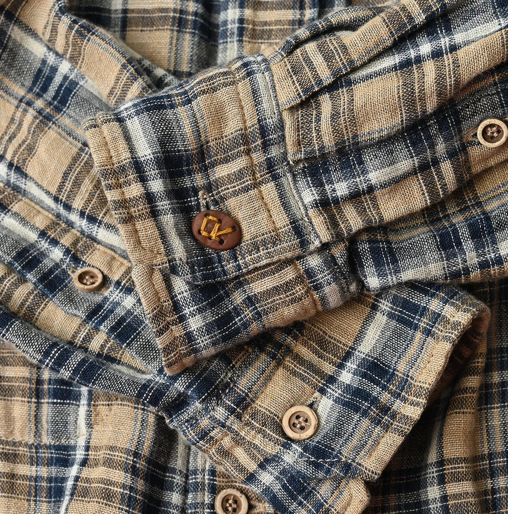 Indigo Double Woven 908 Ocean Button Down Shirt
