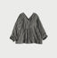 Indigo Double Woven V Gather Blouse