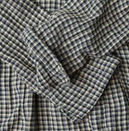 Indigo Double Woven V Gather Blouse