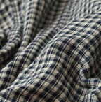 Indigo Double Woven V Gather Blouse