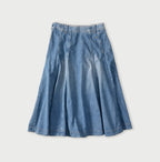 Mugi Denim Soufflé Skirt Distressed
