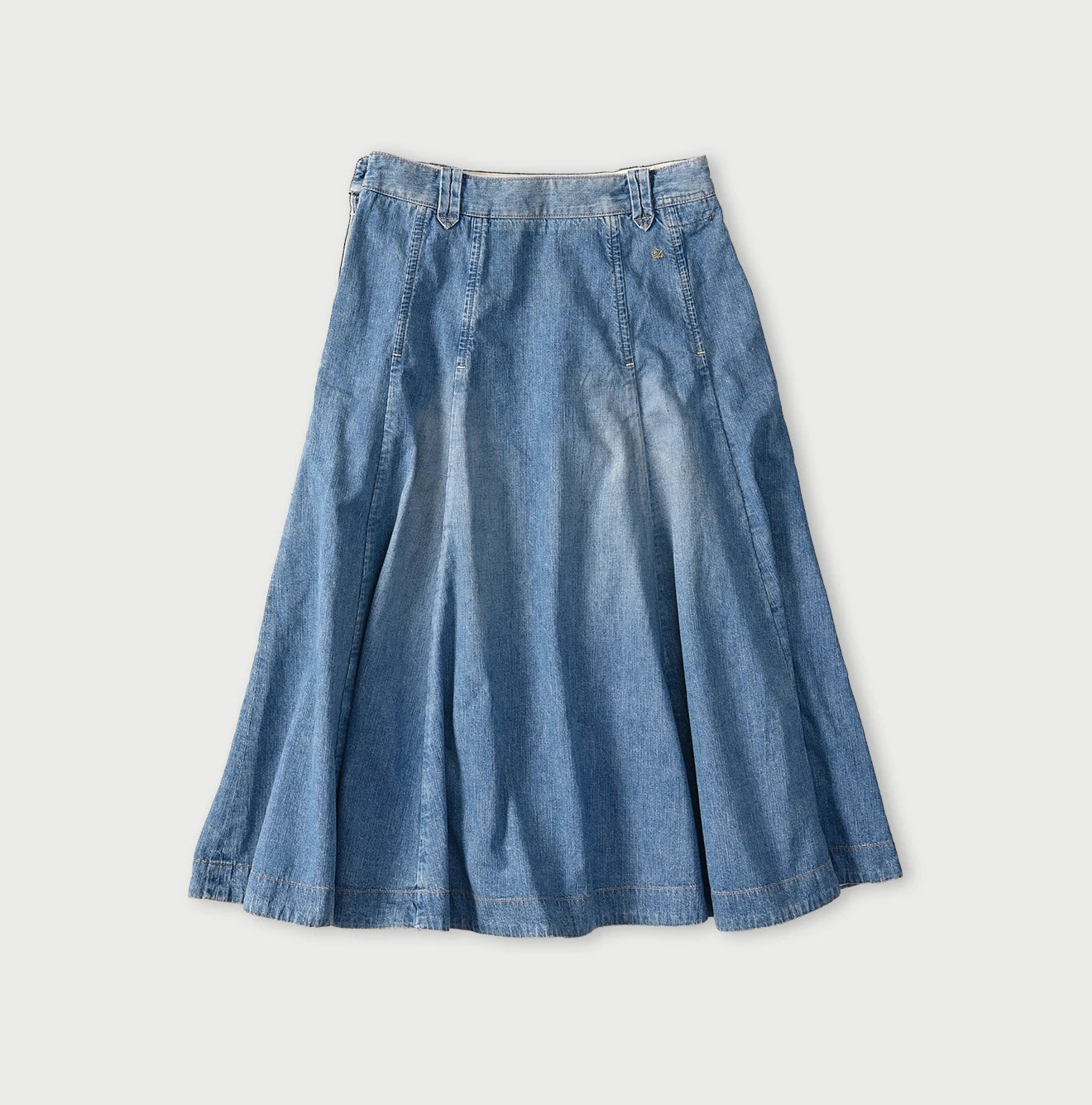 Mugi Denim Soufflé Skirt Distressed