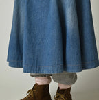 Mugi Denim Soufflé Skirt Distressed