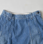 Mugi Denim Soufflé Skirt Distressed