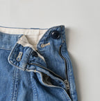 Mugi Denim Soufflé Skirt Distressed