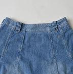 Mugi Denim Soufflé Skirt Distressed