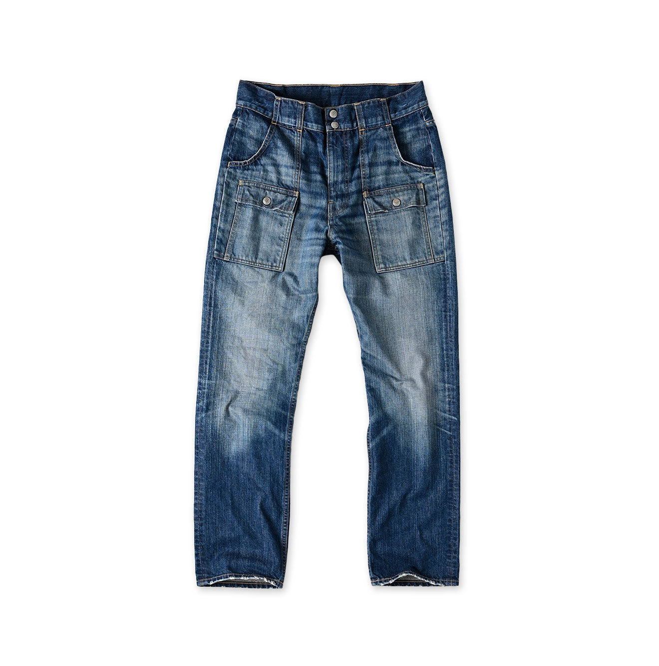Rye Mugi Denim 908 Bush Pants Distressed Indigo Zyu