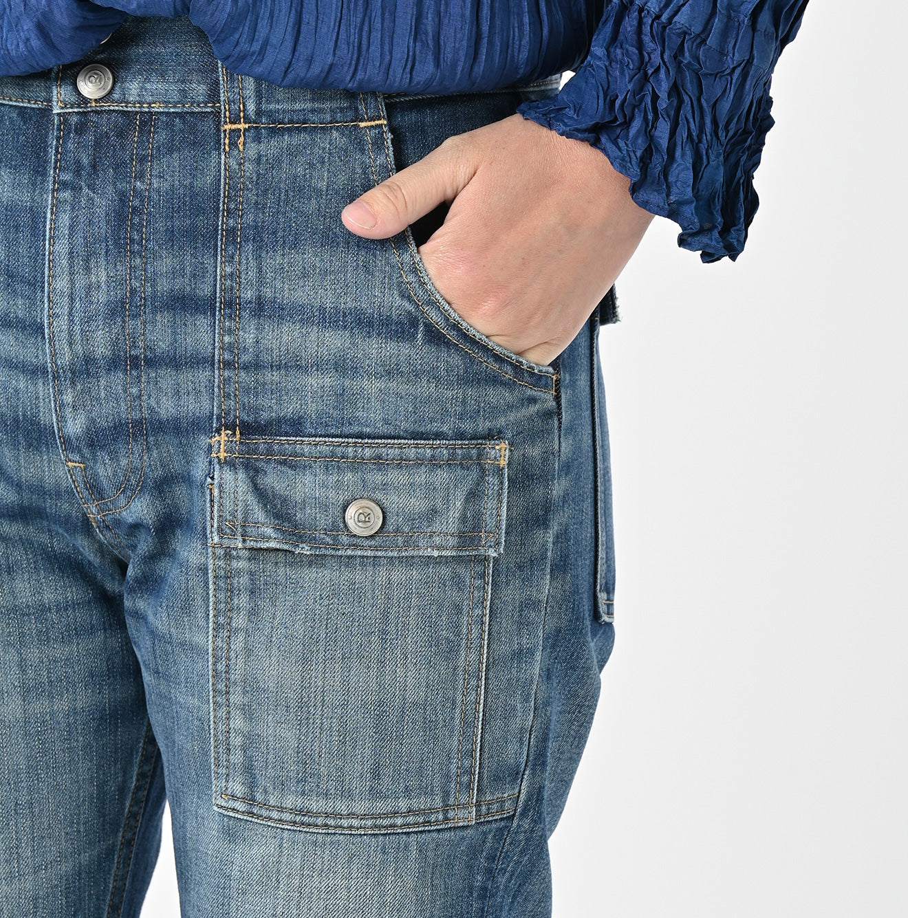 Rye Mugi Denim 908 Bush Pants Distressed Detail