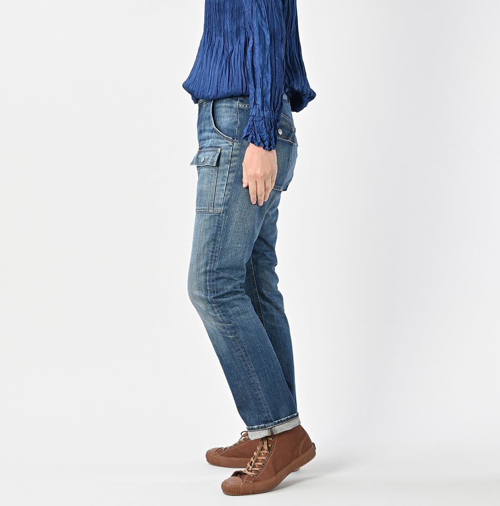 Rye Mugi Denim 908 Bush Pants Distressed Female Model