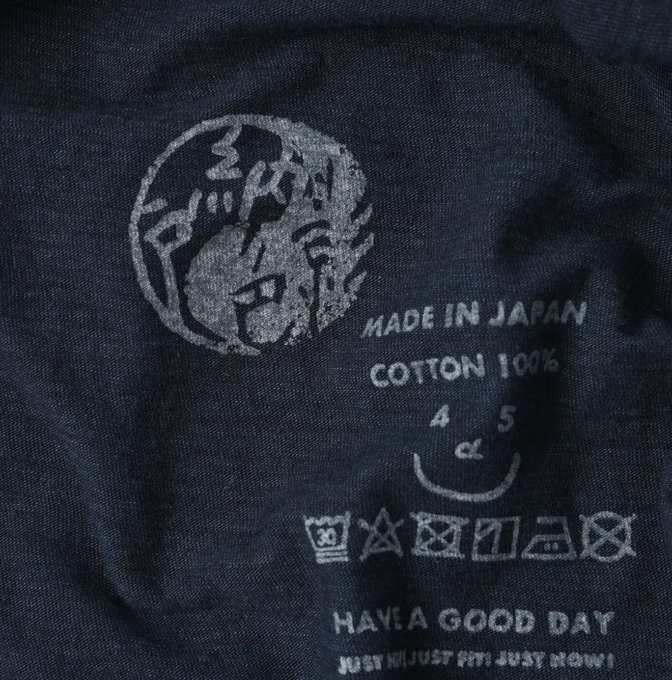 Indigo Kageiro Nando Tenjiku 908 Ocean T-shirt Detail
