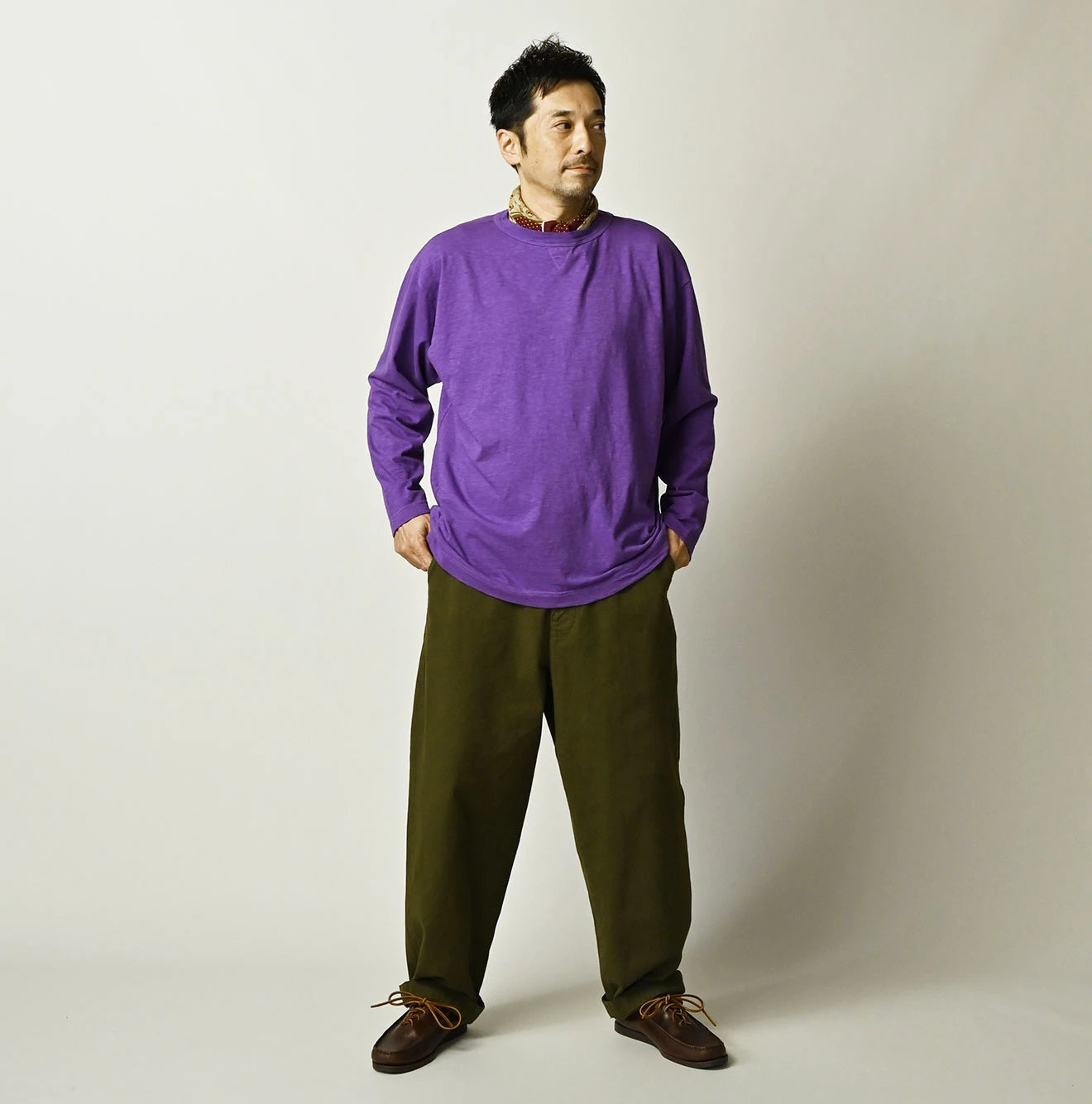 45 Plant Dyed Tenjiku 908 Long Sleeve Umihiko T-shirt
