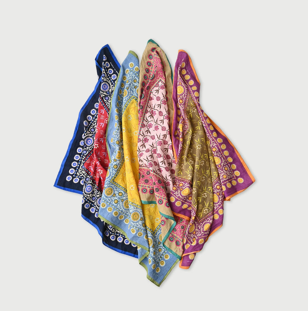 Indian Block Print Tonbo Komon Big Bandana