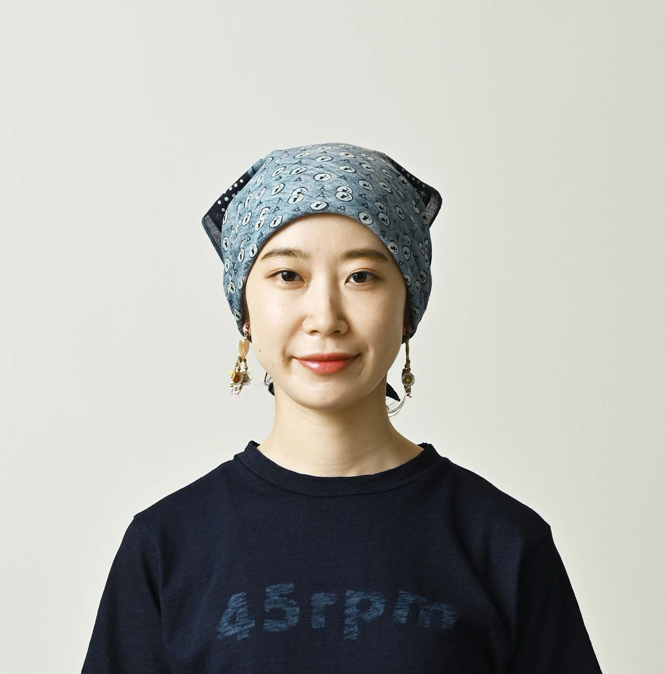 Indigo Gauze Donky-kun Komon Bandana