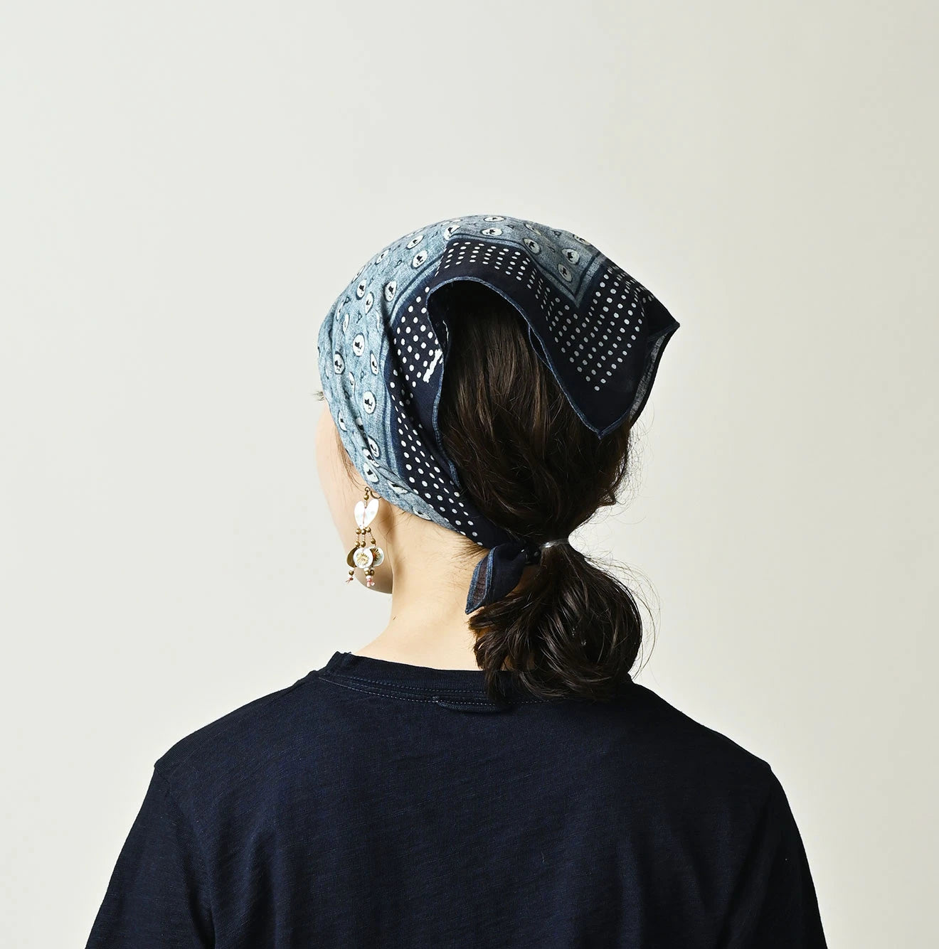 Indigo Gauze Donky-kun Komon Bandana