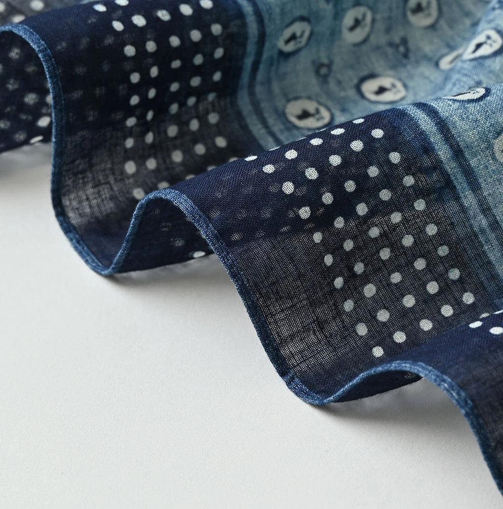 Indigo Gauze Donky-kun Komon Bandana