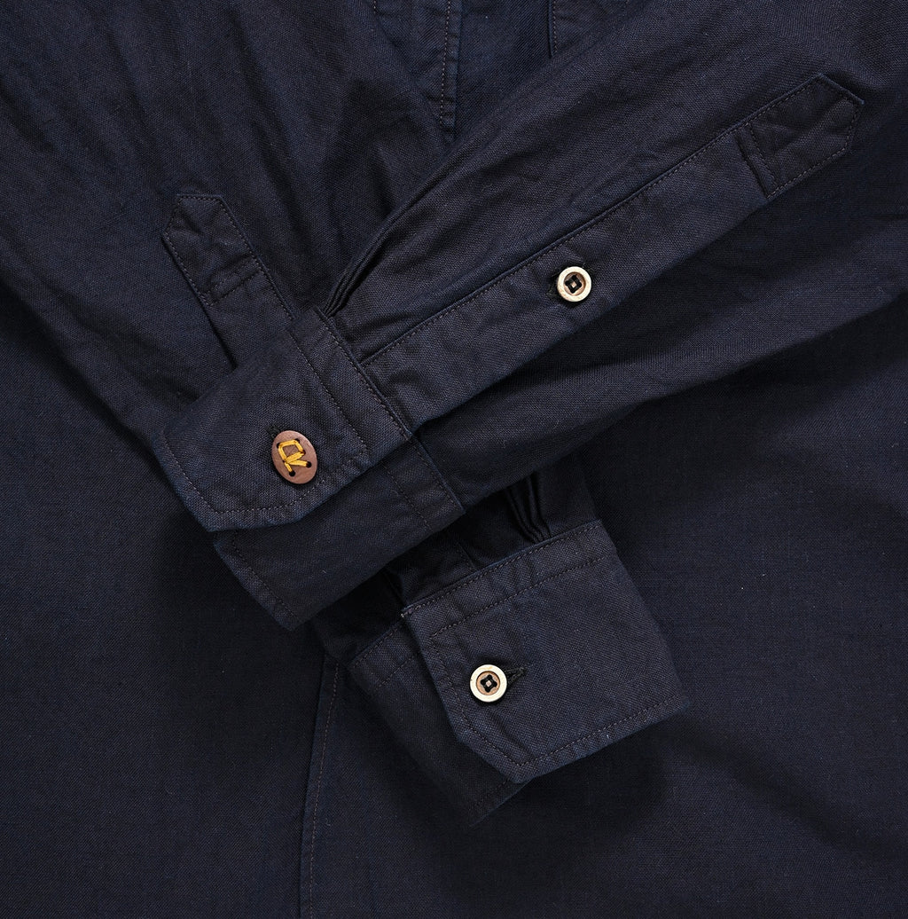 Indigo Supima Oxford 908 Loafer Shirt Detail