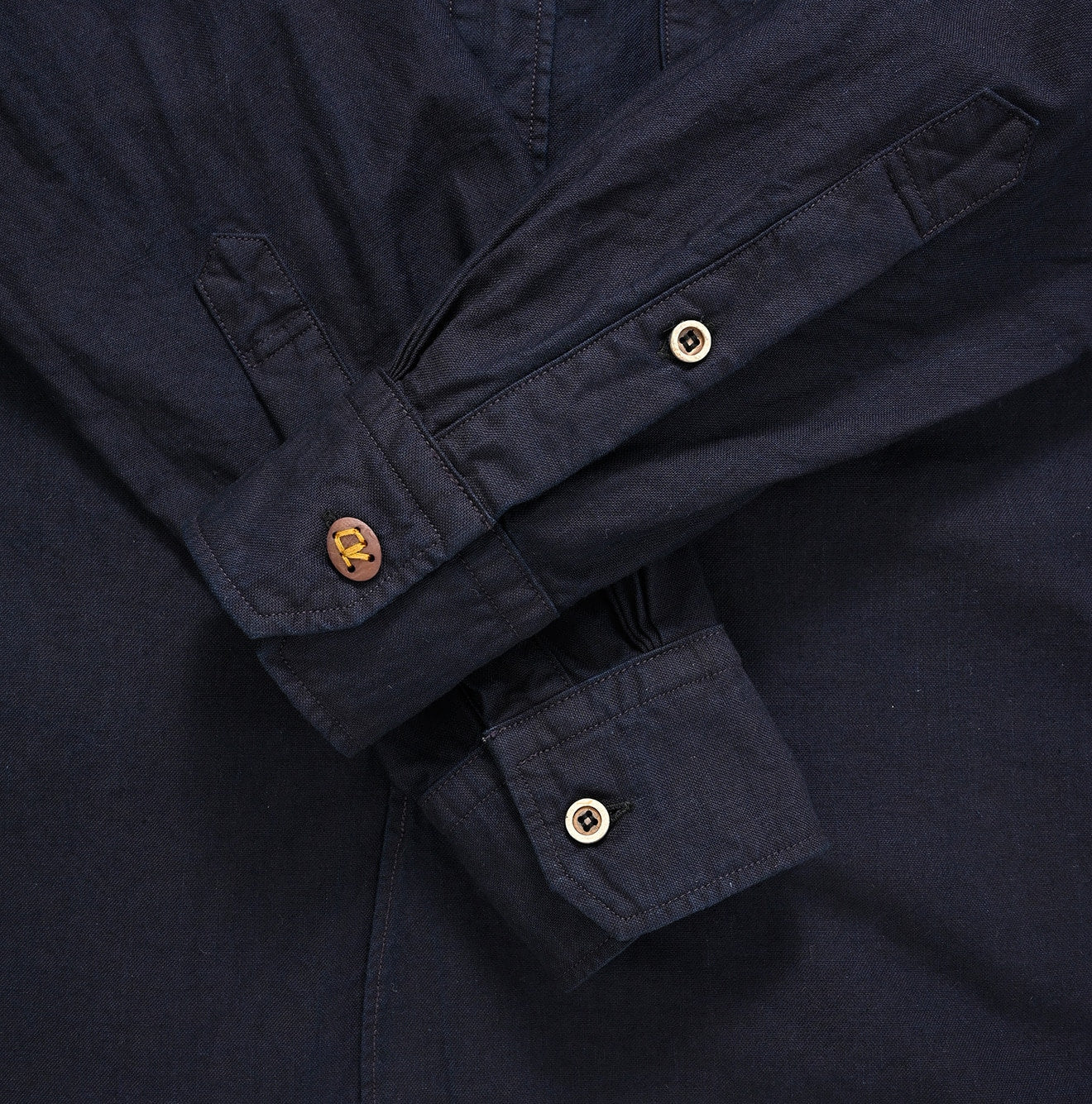 Indigo Supima Oxford 908 Loafer Shirt Detail