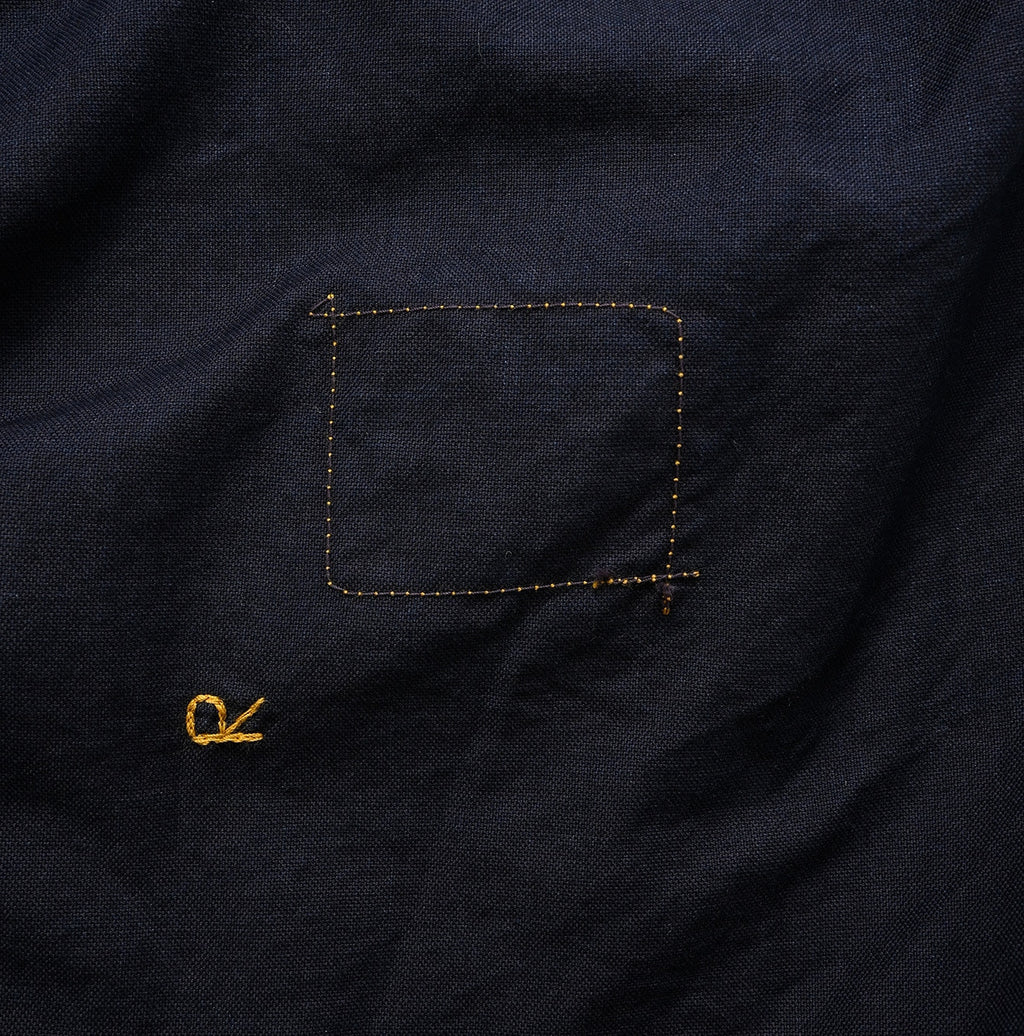Indigo Supima Oxford 908 Loafer Shirt Detail