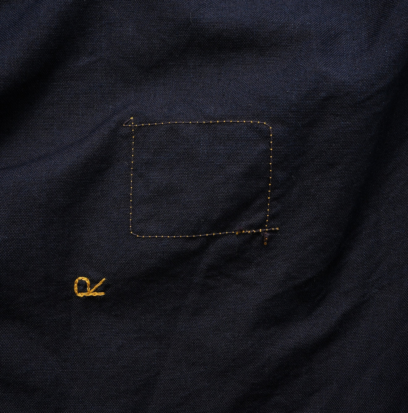 Indigo Supima Oxford 908 Loafer Shirt Detail