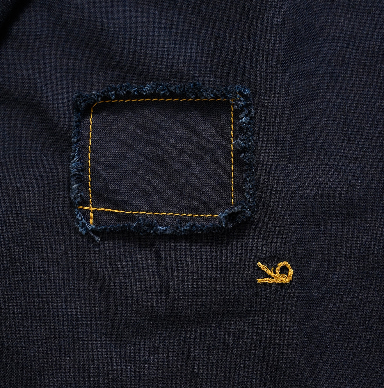 Indigo Supima Oxford 908 Loafer Shirt Detail